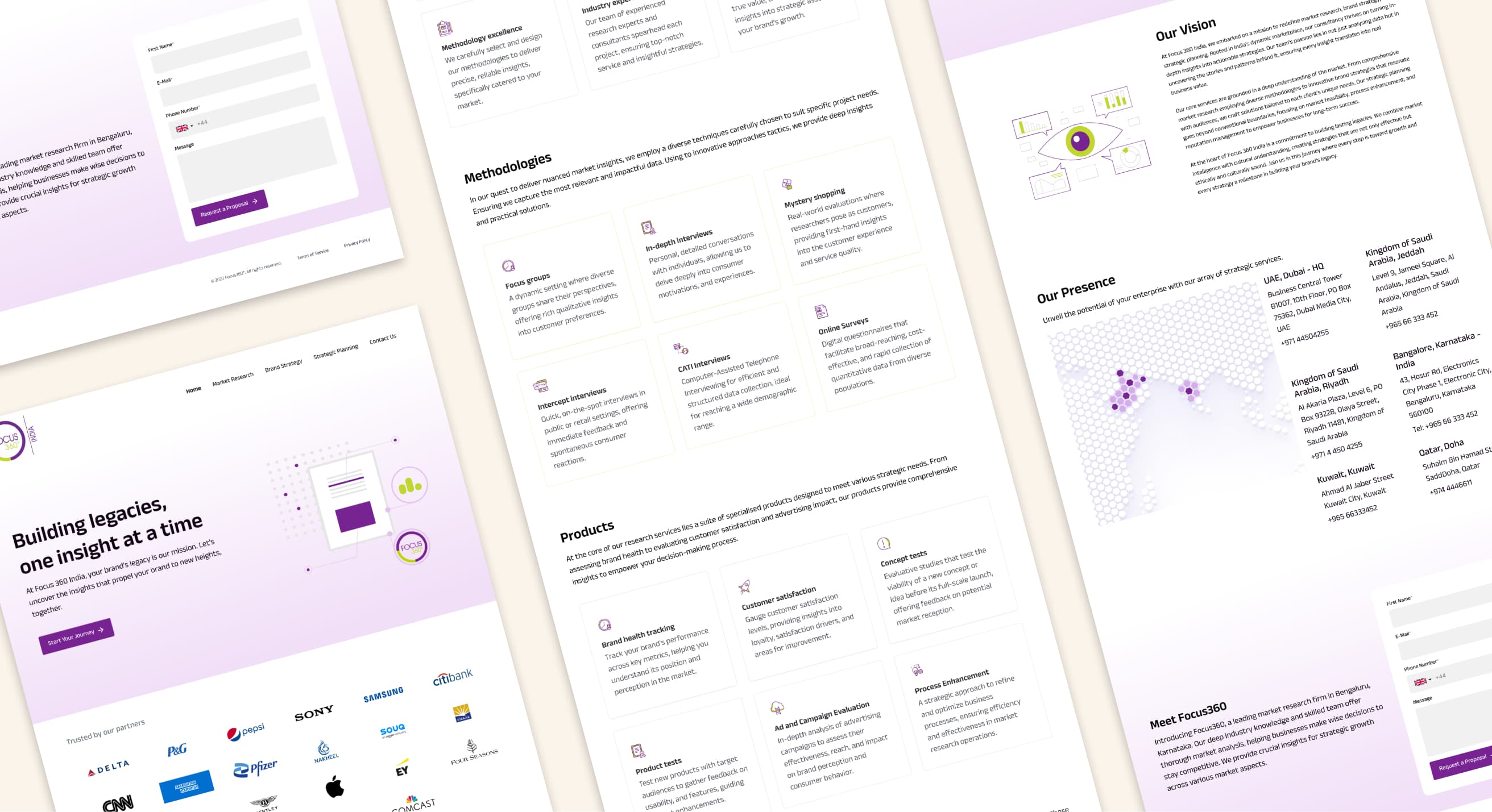 mobils screens in staggered layout