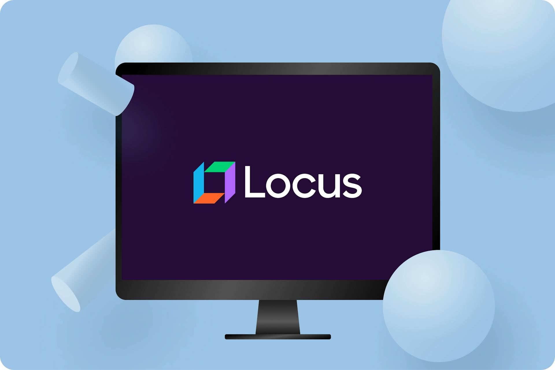 image of a laptop with Locus company logo